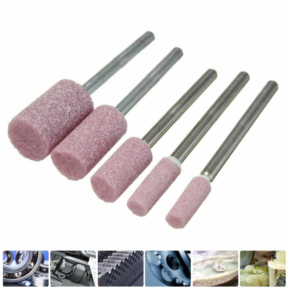 10*Pink Polishing Wheel, Grinding and Polishing Wheel Set for DIY Projects, Cylinder-Type 1/8'' Shank Abrasive Mounted Stone Rotary Tool Grinding Polishing Wheel