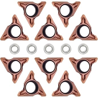 Mini 45  Pneumatic Chamfer Machine with 2 Interchangeable Precision Blades and Bearing 1/4 Metal Air Inlet for Deburring 10 Round Inserts