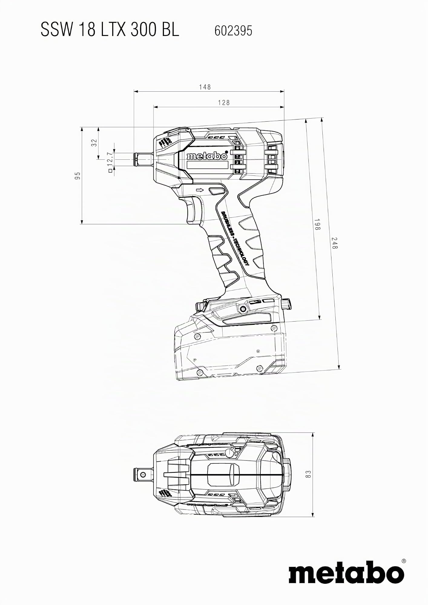 SSW 18 LTX 300 BL (602395840) Atornillador de impacto de batería