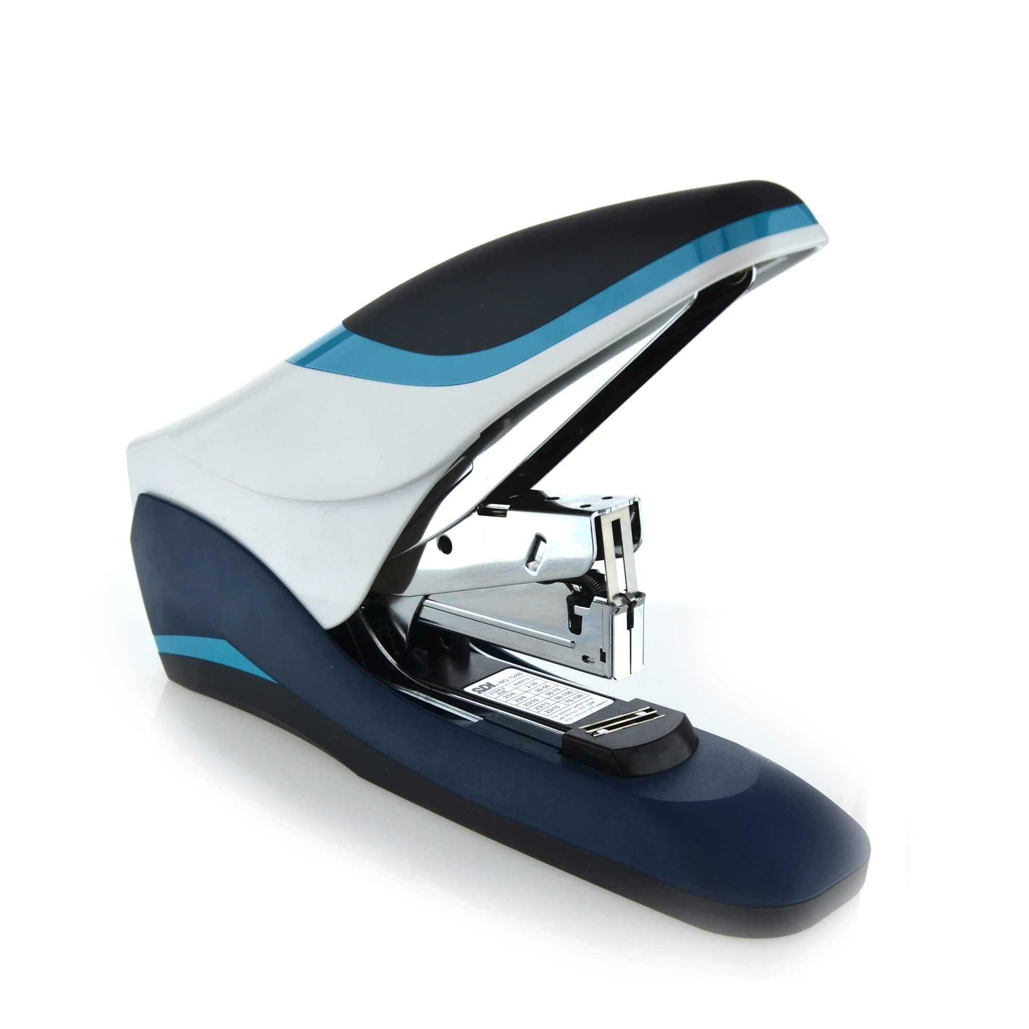 Grapadora de Gruesos LIGHT FORCE con Cuerpo Metálico - Ergonómica y de Gran Capacidad - Grapa Hasta 110 Hojas, 60% Menos Esfuerzo - Calidad SDI - Grapado Cerrado - by Office Box