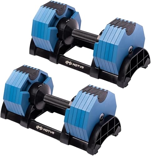 Miniatura 2 de Decabell 550 Motv8 - Mancuernas ajustables para hombres y mujeres. - Entrenamiento de fuerza y fitness - Se ajusta de 5 a 50 libras en incrementos