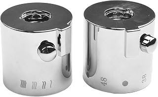 GLOBALHUT 1 par de manijas de control de temperatura de ducha, perilla de cromo mango termostático, plástico ABS, adecuado para mezclador termostático de ducha de baño SMA, 56O613WB88O99372N46J1B