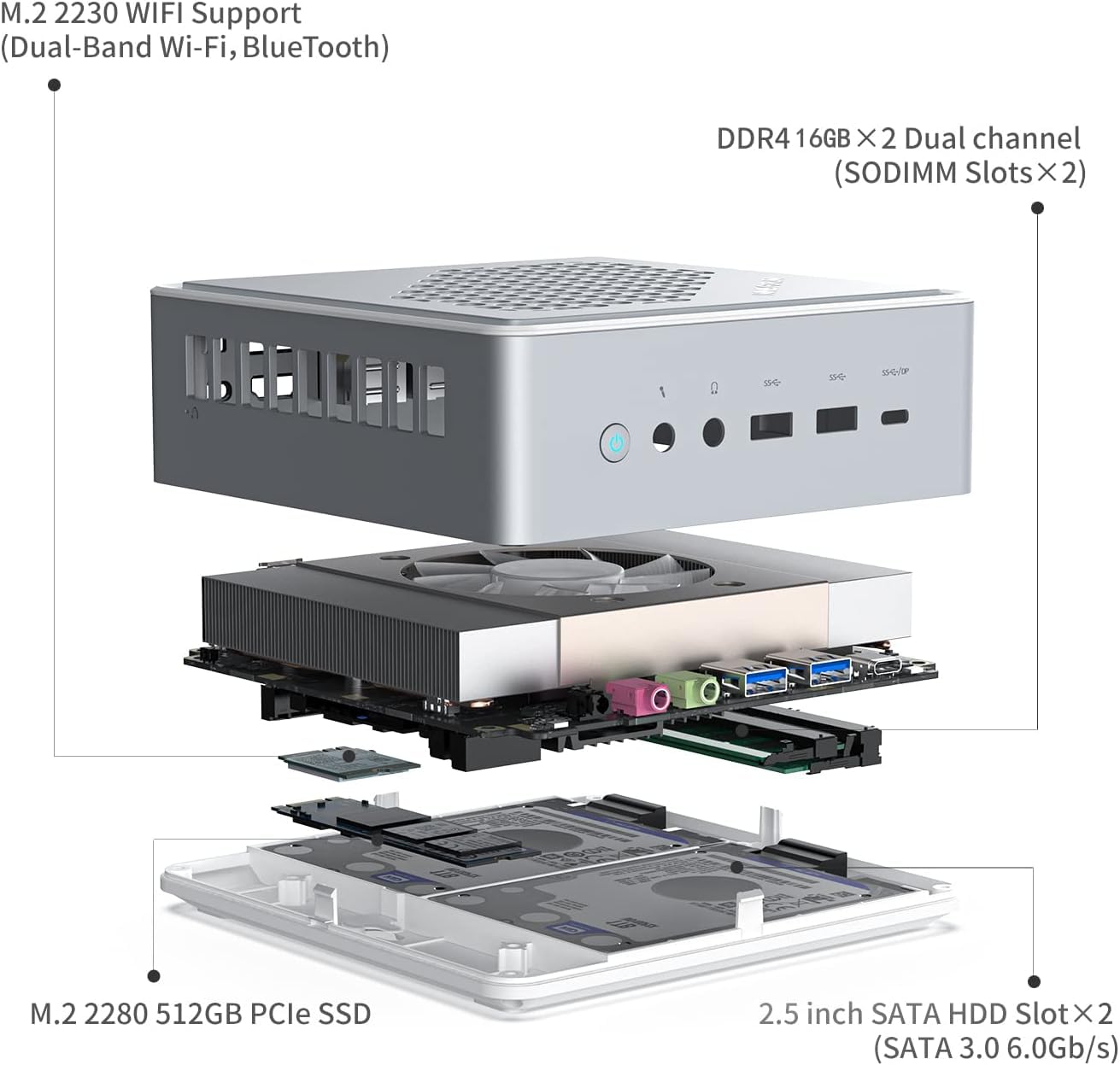 MINIS FORUM HM90 Mini PC, AMD Ryzen 9 4900H Processor 8 Cores CPU