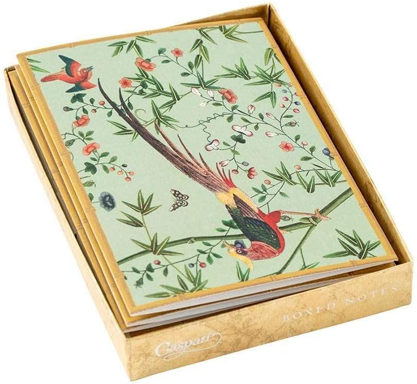Caspari Chinese Wallpaper Boxed Note Cards in Blue - 8 Note Cards & Envelopes