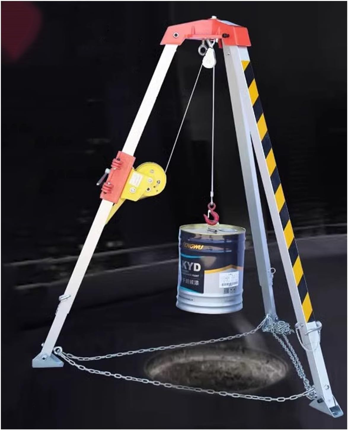 Confined Space Rescue Kit - Fall Protection Harness, Emergency Tripod, Multi-Functional Self-Locking Fall Arrest Device (1800 lbs) for Safety and Rescue Operations