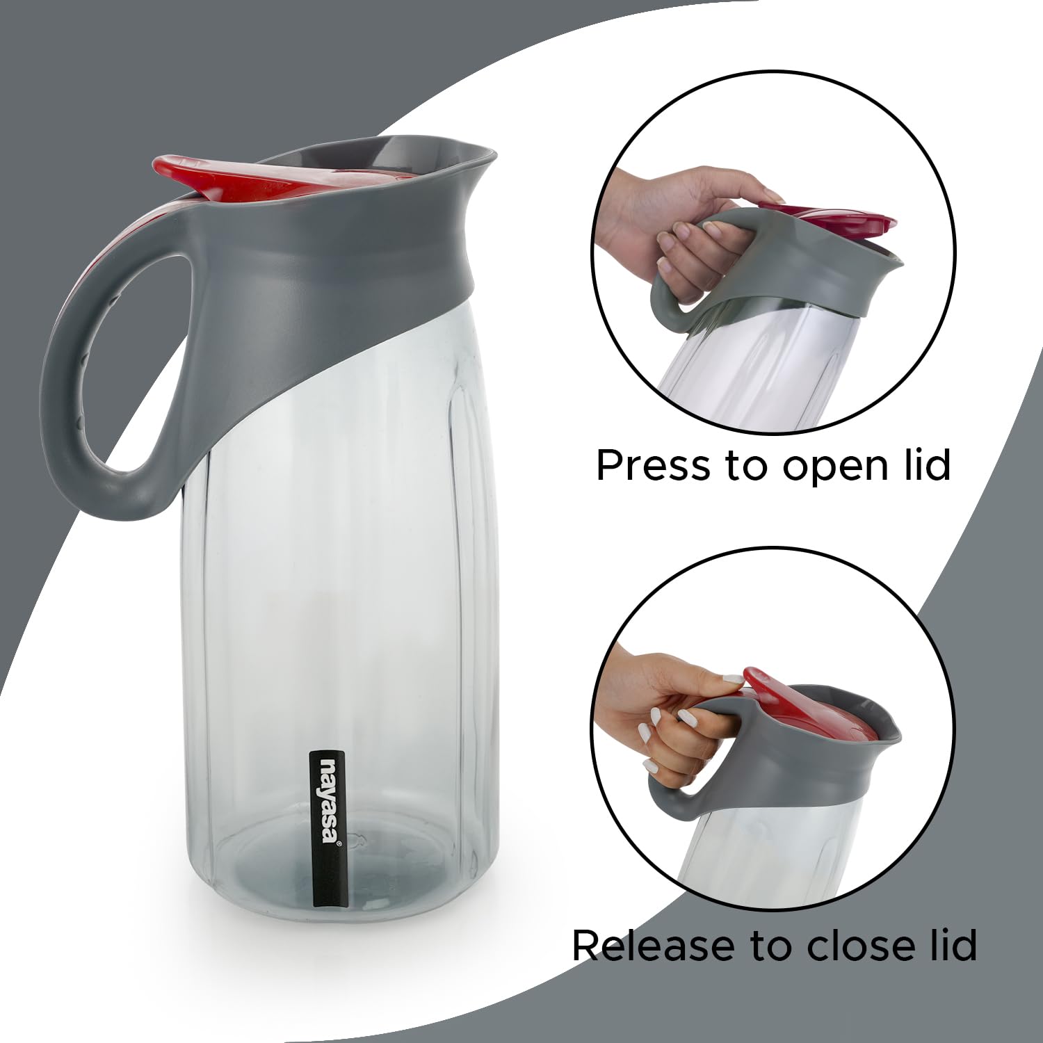 Nayasa Aviator Pitcher - 1650ml Leak-Proof & BPA Free -6