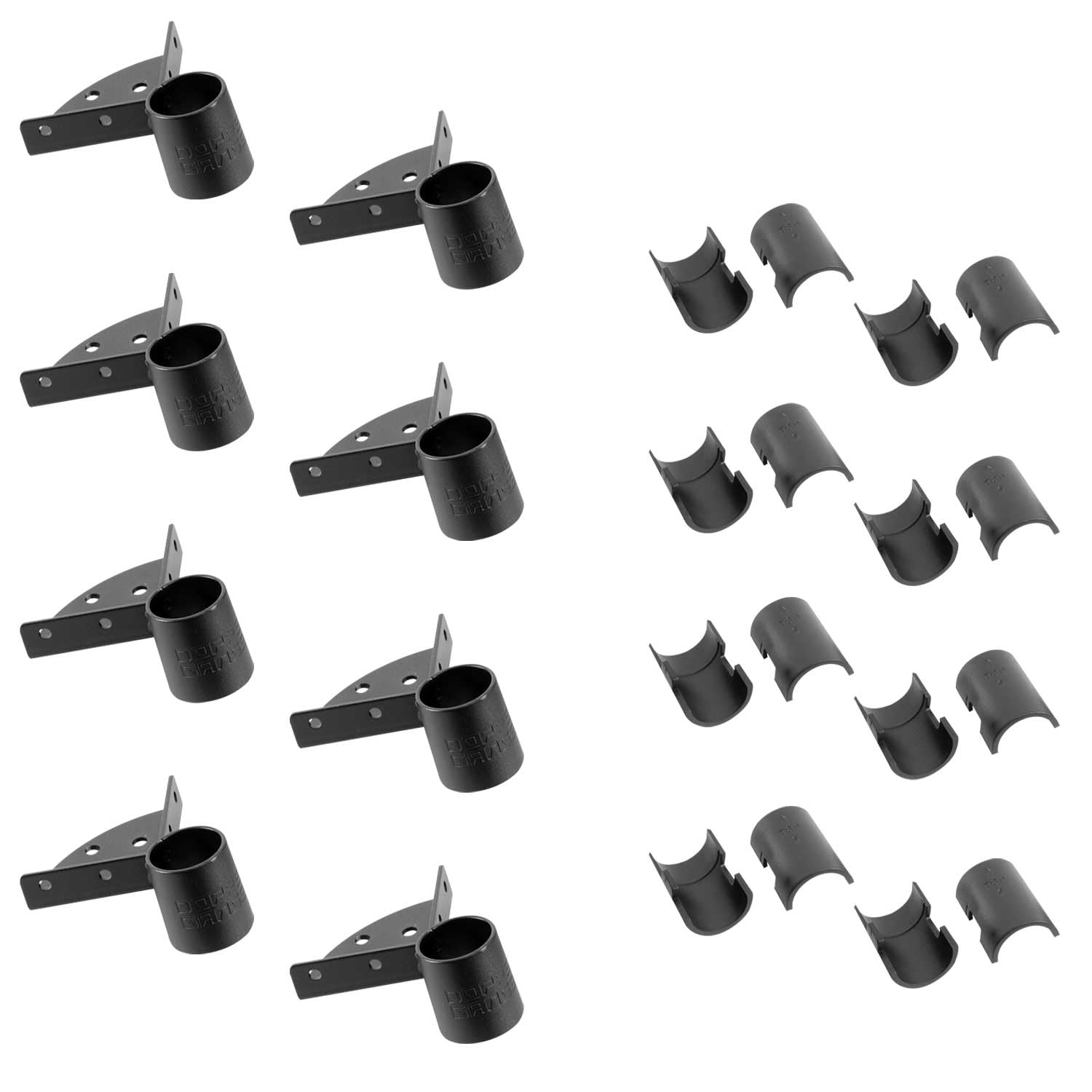 DOPPELGANGER DDS638-BK Steel Rack Bracket Set, Free Size, Extra Shelves, Pole Diameter 1.0 inches (25 mm) Compatible *Shelves, Poles, Screws Not Included