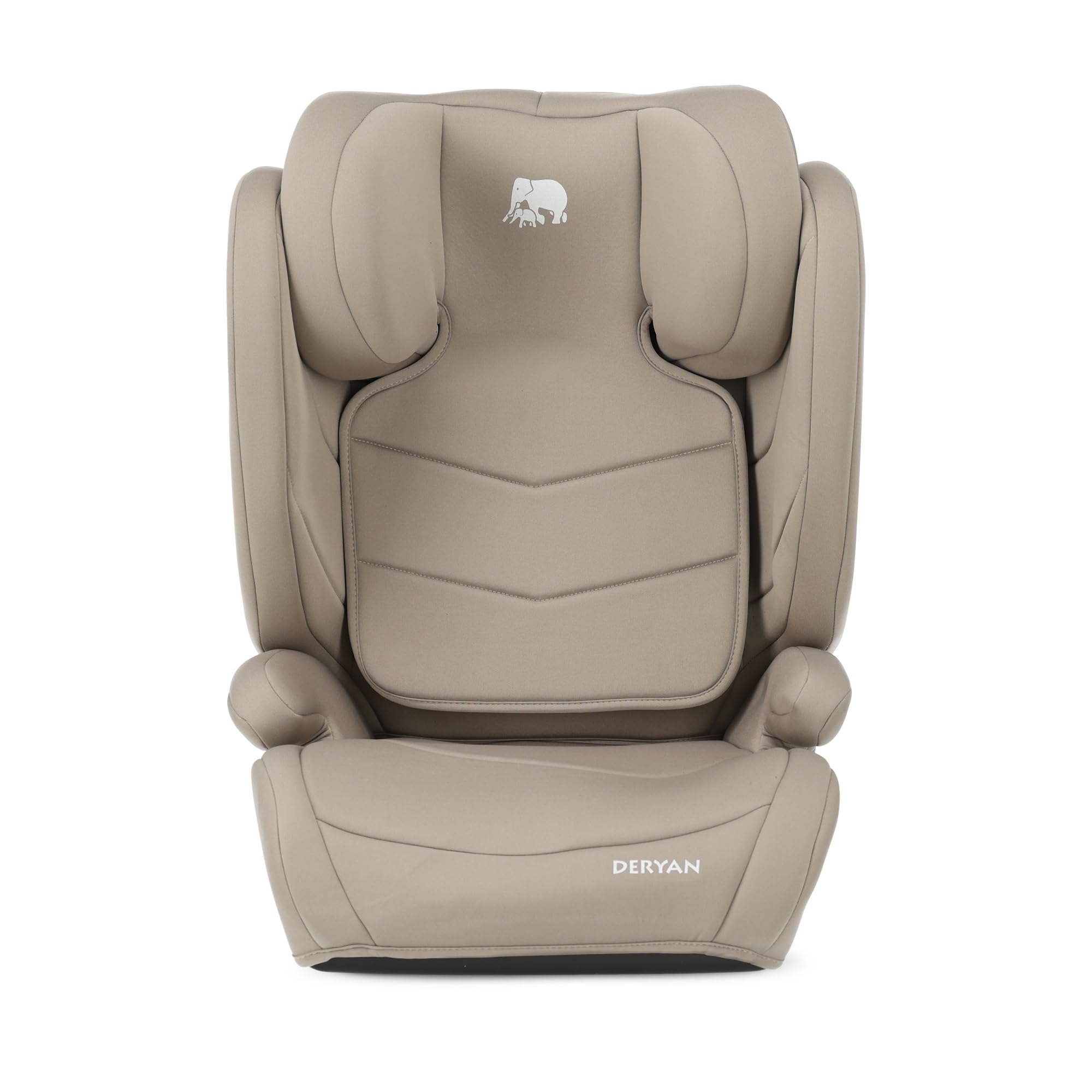Deryan Charlie i-Size Kindersitz 100-150 cm - Gruppe 1/2/3, 9-36kg, 3,5 bis 12 Jahre, Autokindersitz mit Gurtbefestigung - Einstellbare Kopfstütze, Seitenaufprallschutz - Nougat
