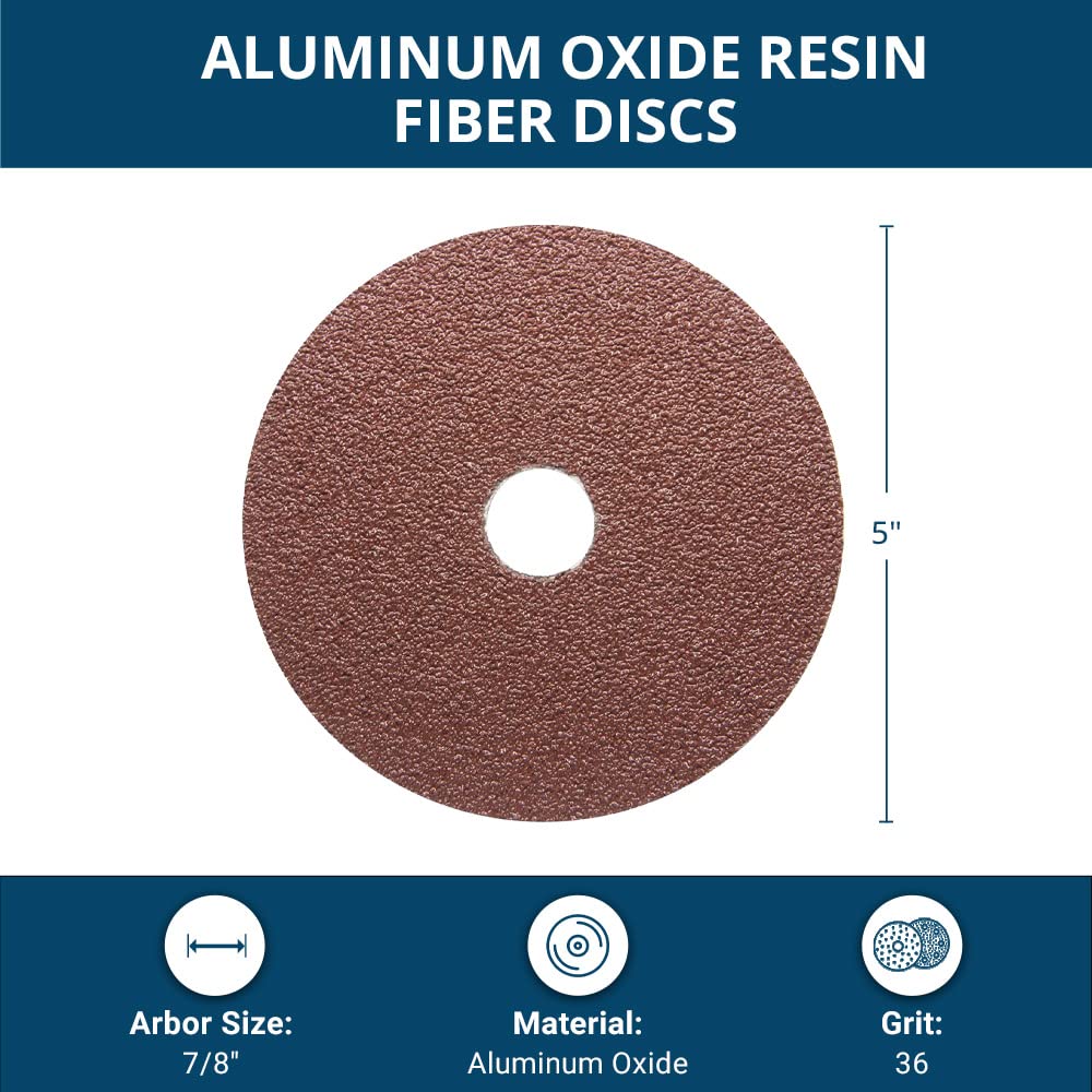 25-Pack Zirconia Sanding Discs - 24 & 36 Grit For Angle Grinders (Aggressive Stock Removal)