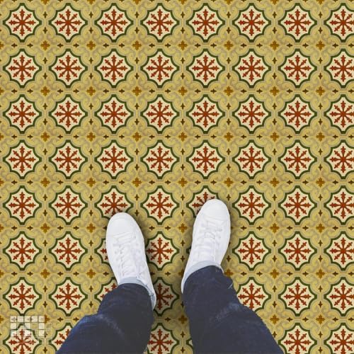 Image of Moroccan Tile Stickers | Waterproof Self Adhesive Peel & Stick Tile Decals for Kitchen Backsplash, Bathroom Wall, Floor, Furniture & Glass (8x8 Inch, Design 13, 36 Pic)
