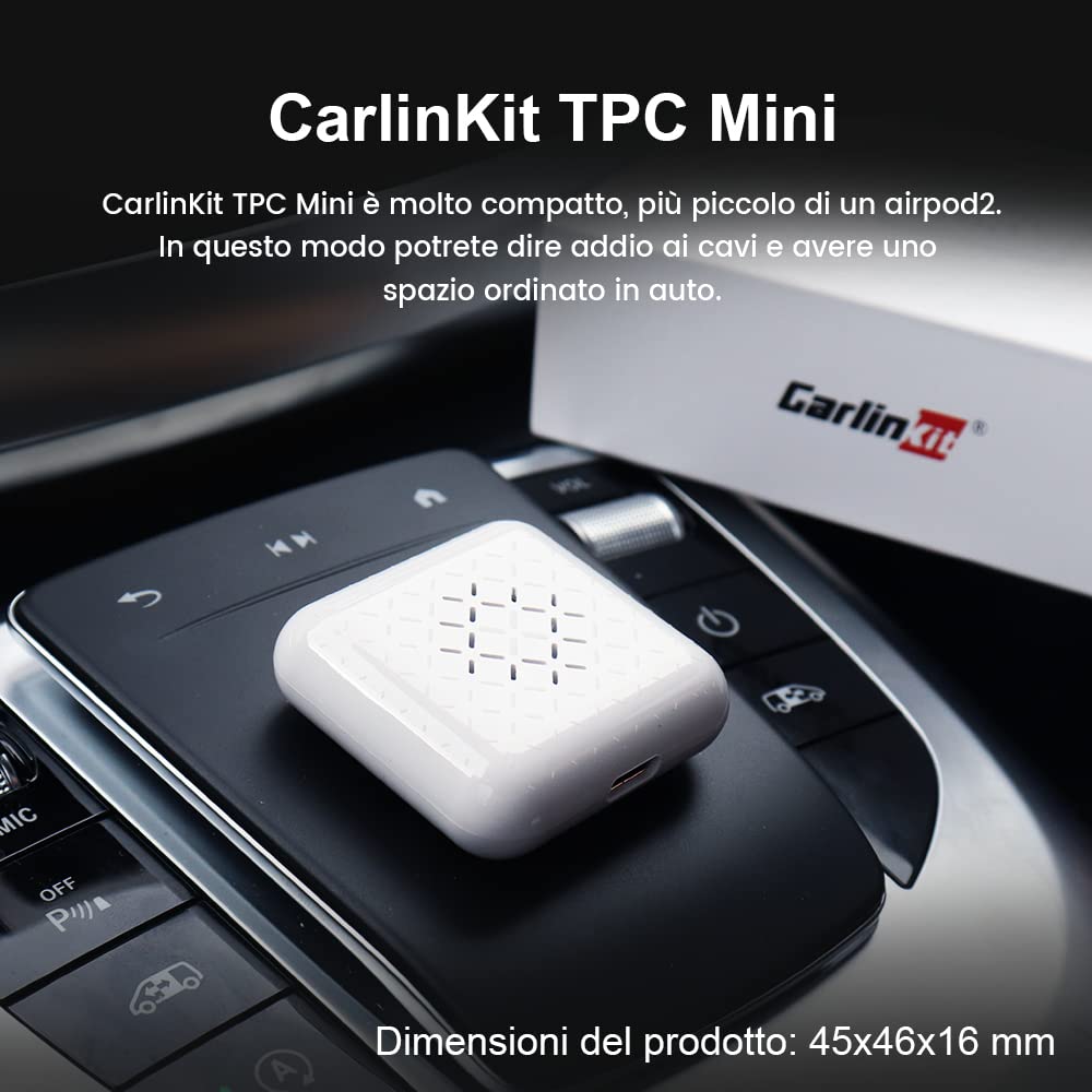 Carlinkit New 3.0 Mini Wireless CarPlay Adapter for Car Play Factory Wired Bluetooth Compatible with Audi/Porsche/VW/Ford/Hyundai/Mercedes/KIA