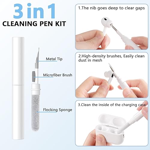 Miniatura 4 de Funda para Airpods Pro 2 con kit de limpieza, funda protectora completa de silicona suave para AirPods Pro para mujeres y hombres, compatible con