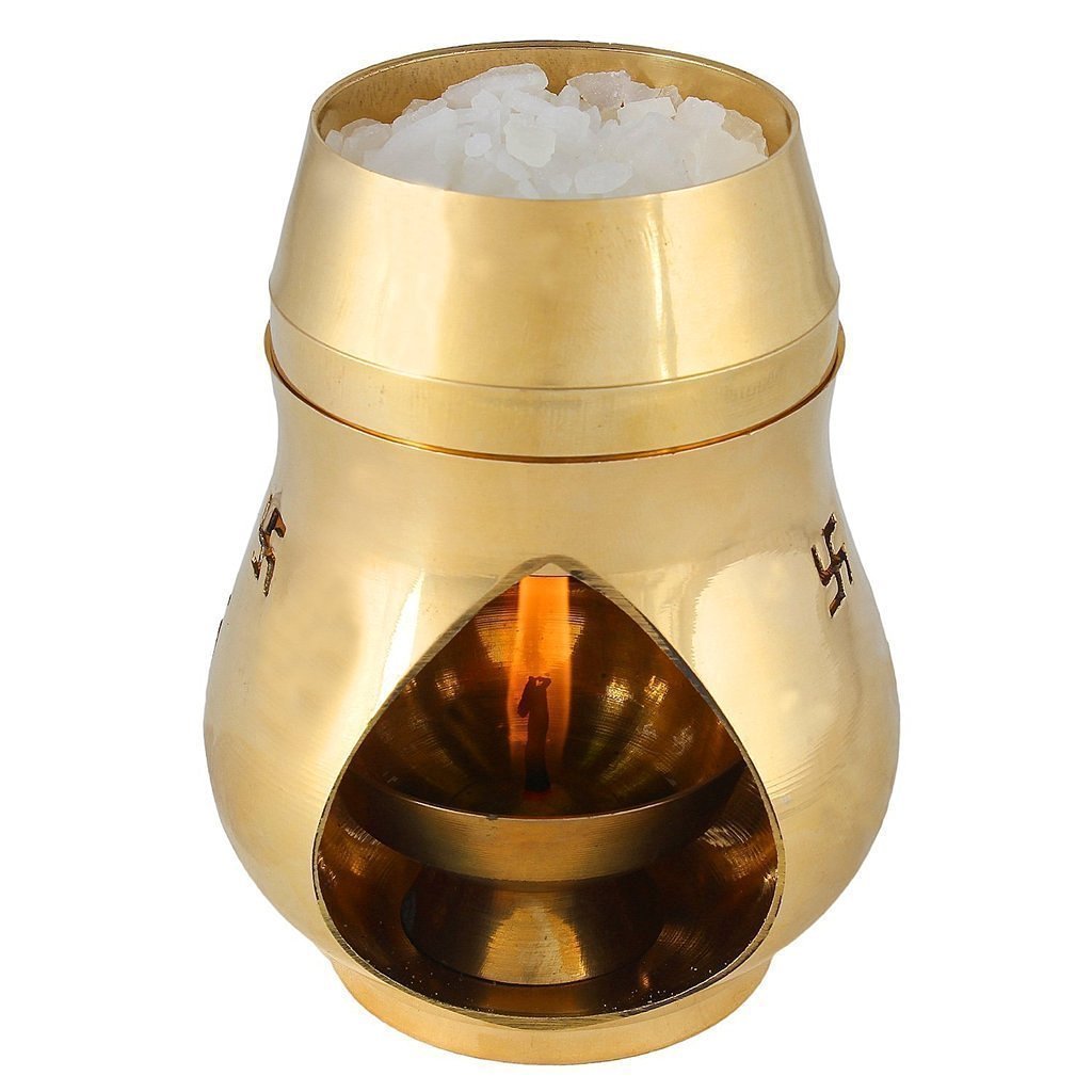 Odishabazaar Brass Aroma Incense Burner Camphor Lamp Aroma Lamp Oil Burner Oil Diffuser