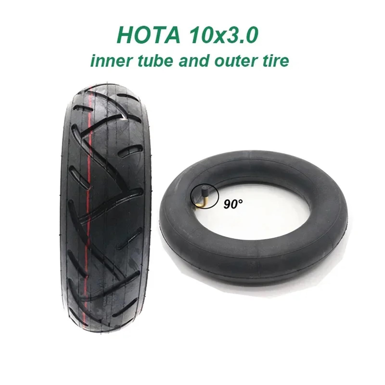 Camera d'Aria Monopattino Elettrico Pneumatico 10x3.0, Pneumatico Esterno da 10 Pollici, Camera d'Aria 10x2.50 for Monopattino Elettrico(Tube Outer Tire 90D)