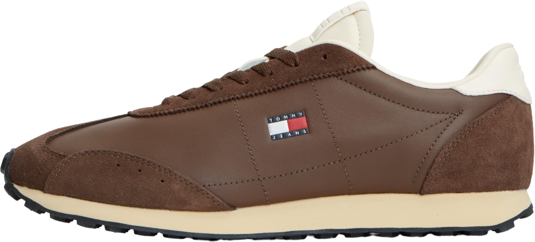 Tommy Jeans Men's TJM Retro Runner Archive Mix Mat EM0EM01763 Low Top, Brown (Legacy Brown), 10.5 UK