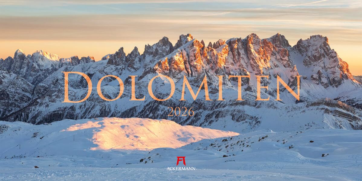 Dolomiten Kalender 2026 | Bildgewaltiger Berge-Kalender im schlanken Querformat (66x33 cm) | Südtirol für Alpinist:innen und Wander:innen