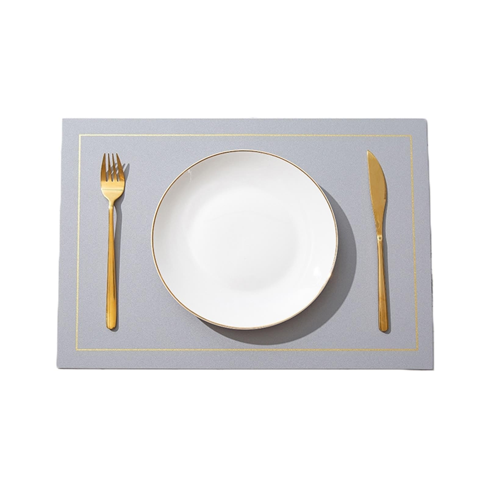 Set de table 30x43 uni gris kaki bicolore réversible