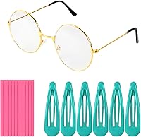 Vista 7 de Juego de accesorios para disfraz de Halloween de mapache, clip para el pelo y gafas color azul y rosa