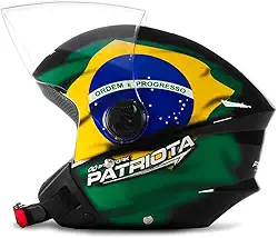 Capacete New Liberty Three Patriota 56 Preto/Verde