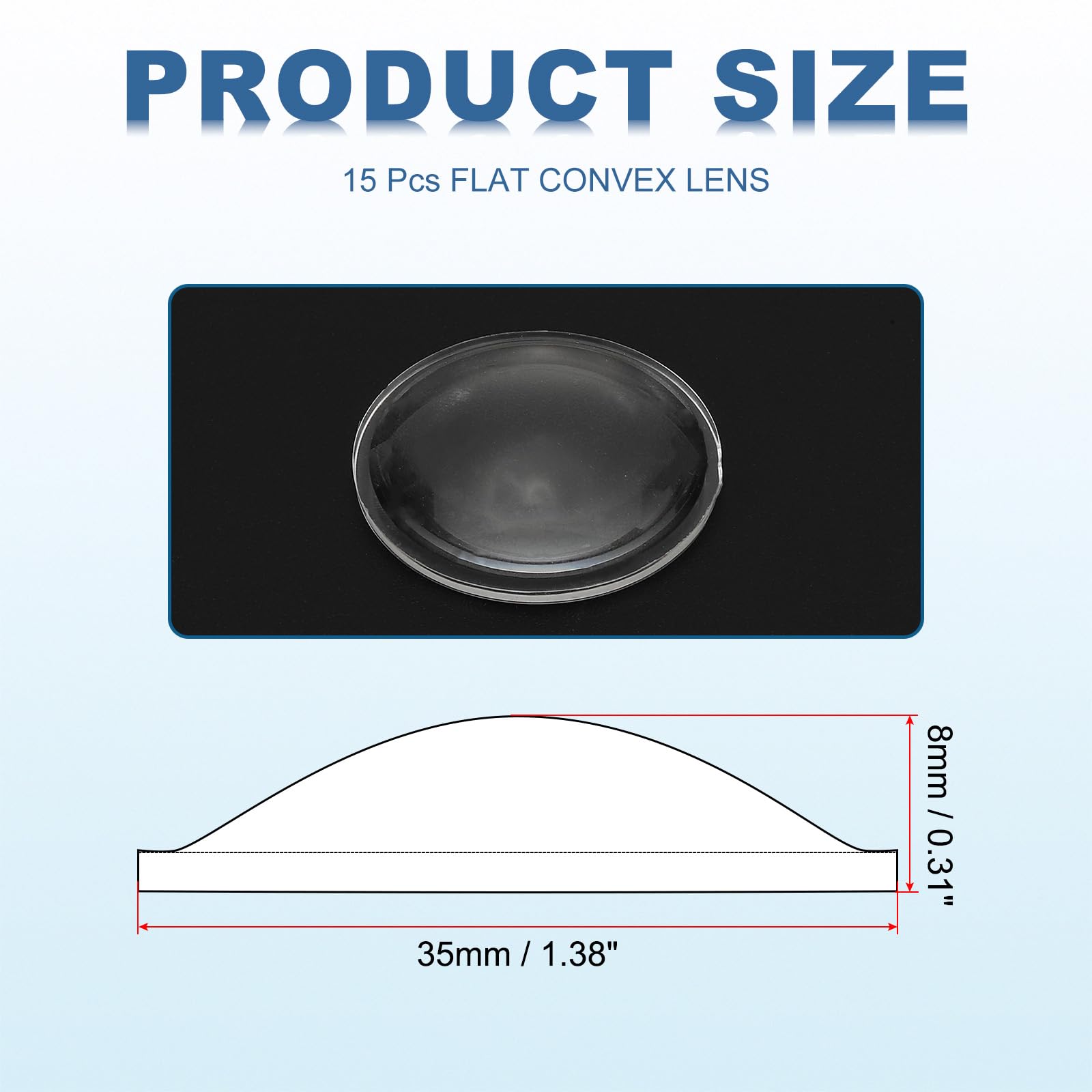PATIKIL Diameter 35mm Flat Convex Lens - Image 2
