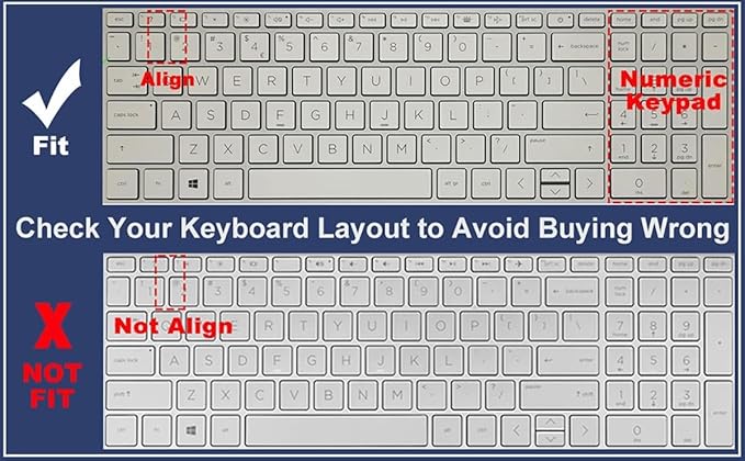 Protector de Teclado para HP 17-cn 17-cp, Silicona, Resistente al Agua miniatura 2