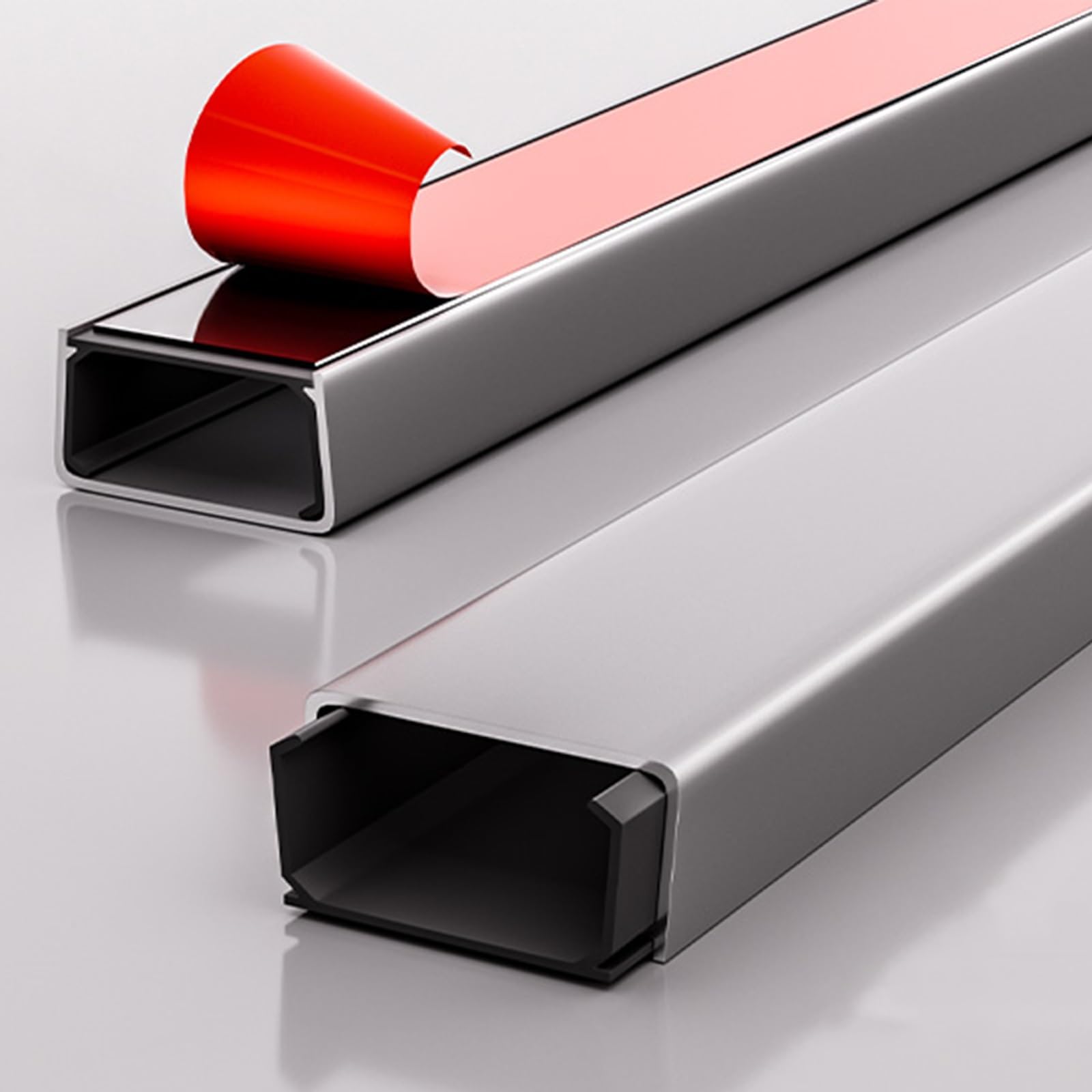 Goulotte Passe-Câbles en Aluminium Adhésive, Largeur Réglable 15-30 Mm, Résistante À La Corrosion Et Au Feu, Cache-Câbles pour Gestion des Fils, 100 Cm X 3 Pièces(Style 4,20mm)