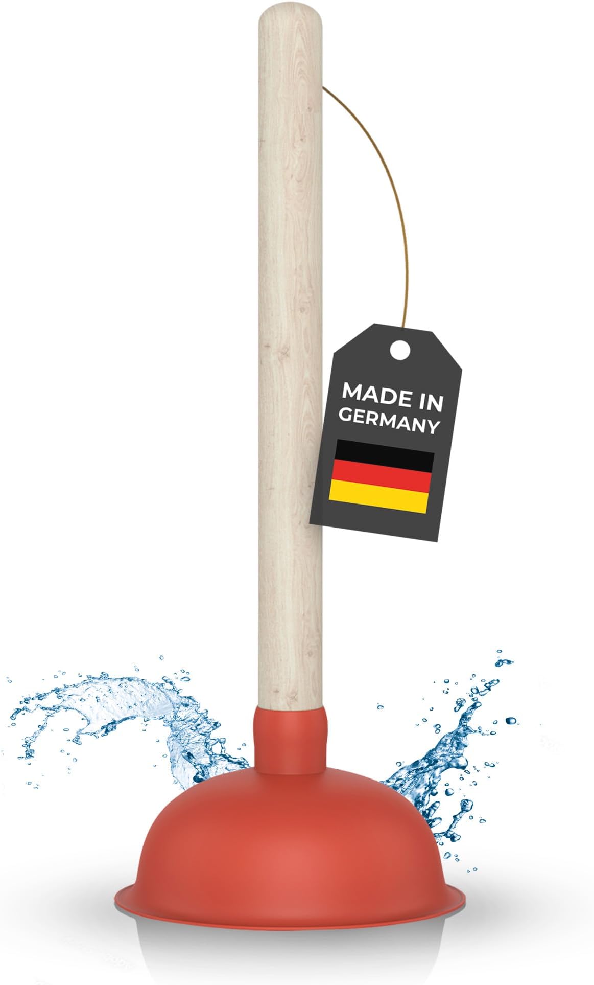 Klangfeiler® Drain Cleaner Plunger - 140 mm Plunger - Extra Absorbent & Made in Germany