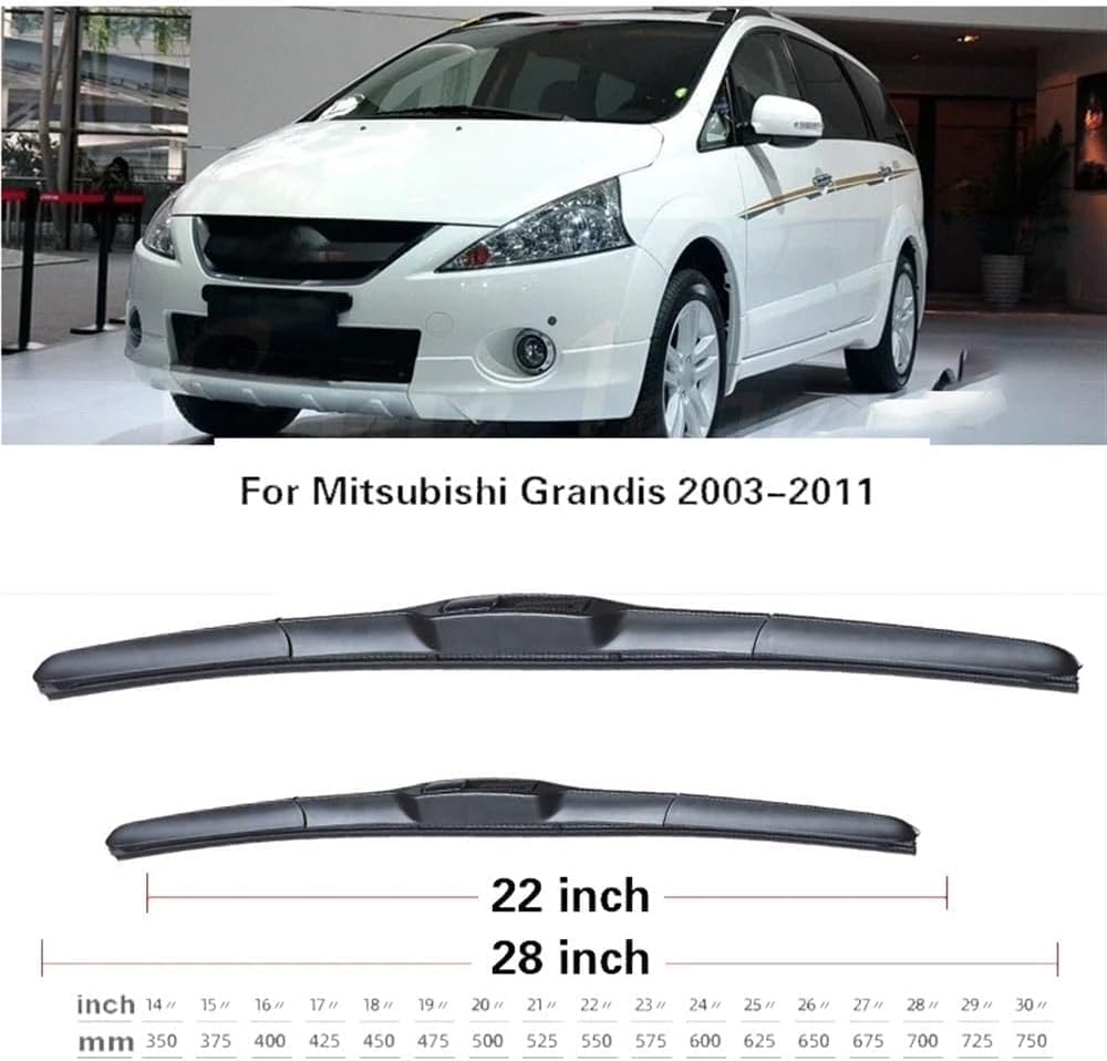 Car Windshield Window for Mitsubishi Grandis 2003–2011 Windscreen Wiper Arm with Blade Complete Set Replacement Front Exact Fit Windscreen Wiper Blades