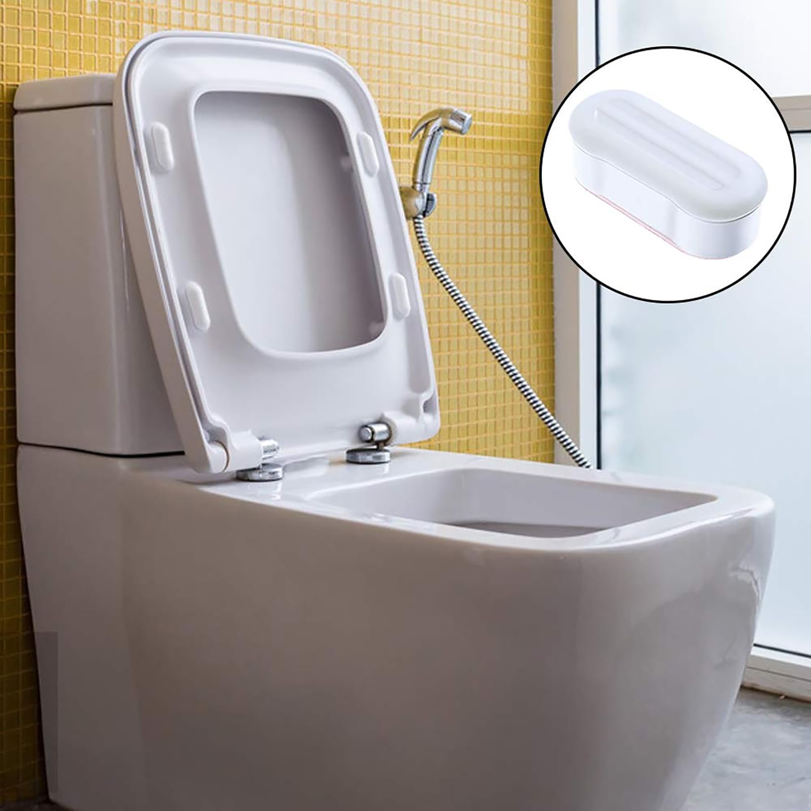 6Pcs/Set Universal Toilet Seat Buffers Pack EVA White Stop Bumper Shock Absorption Round Long Rubber.jpeg