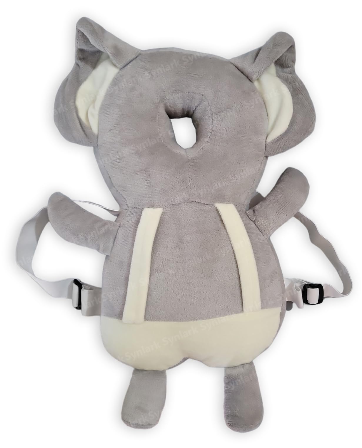 Baby Head Protector Cushion Plush Soft Toy Early Learning Toy Fall Protection Helmet Baby Head Protector Child Adjustable Shoulder Strap (Grey-Elephant)-image-25