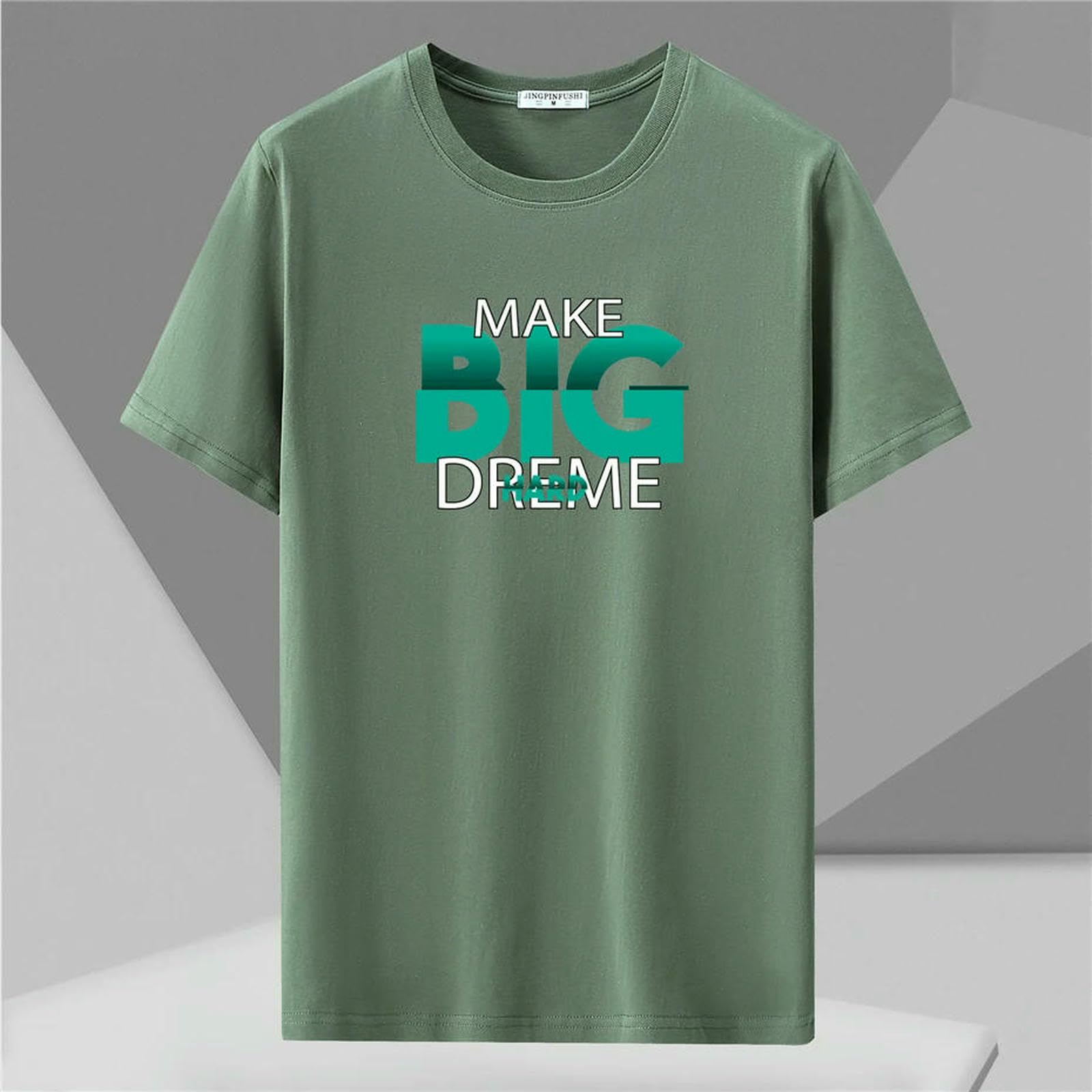 Męski T-shirt plus size, na lato, bawełna, casualowy, krótki rękaw, luźny krój, miękki, wygodny T-shirt, duże, uniwersalne, szare, 12XL