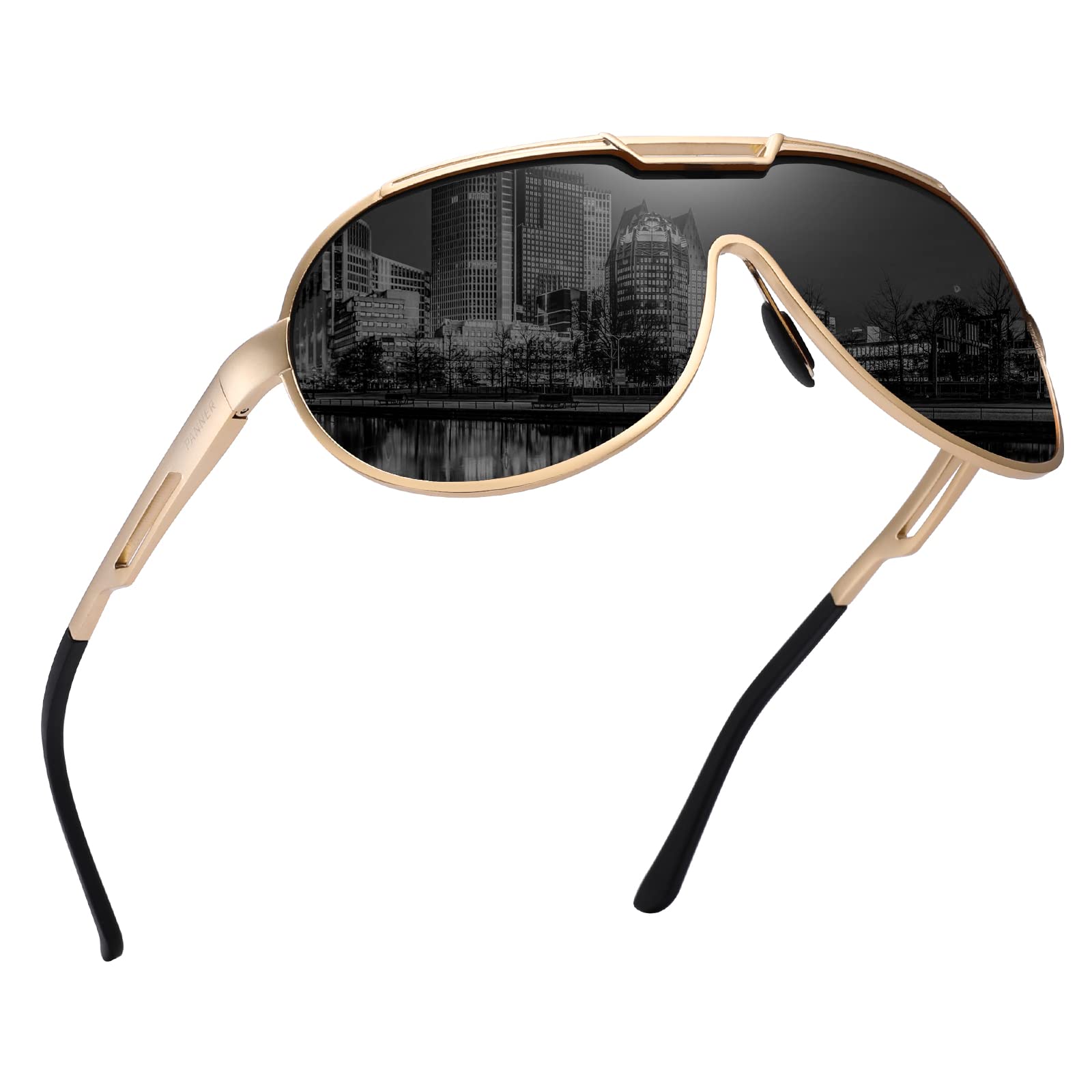 PANNER Men's Retro Aviator Polarized Sunglasses UV400 Protection Al-Mg Metal Frame Lightweight Outdoor