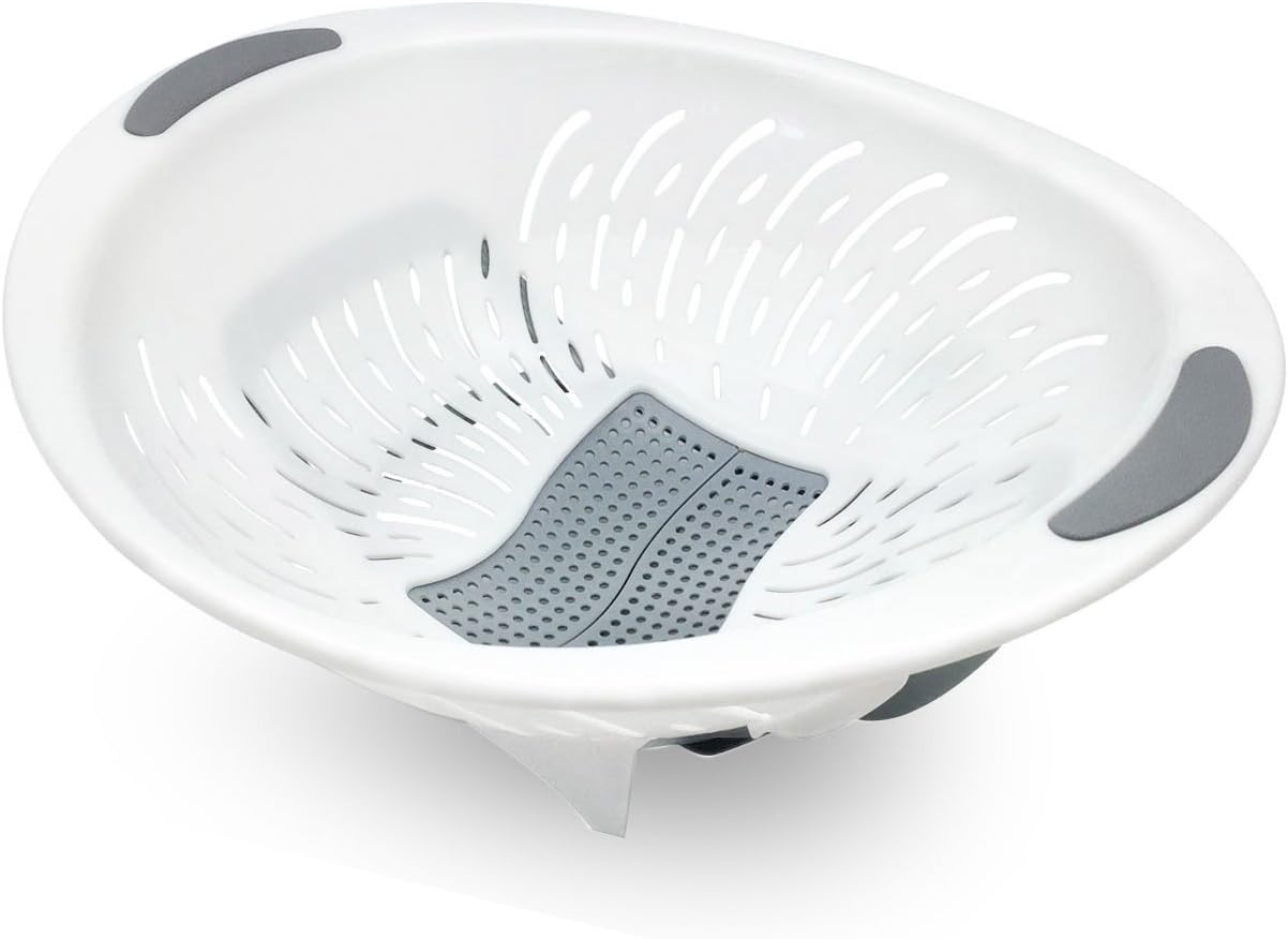 Kitchen Colander 5 Quart with Handles and Base - perfect for Straining Vegetables Pasta and other food