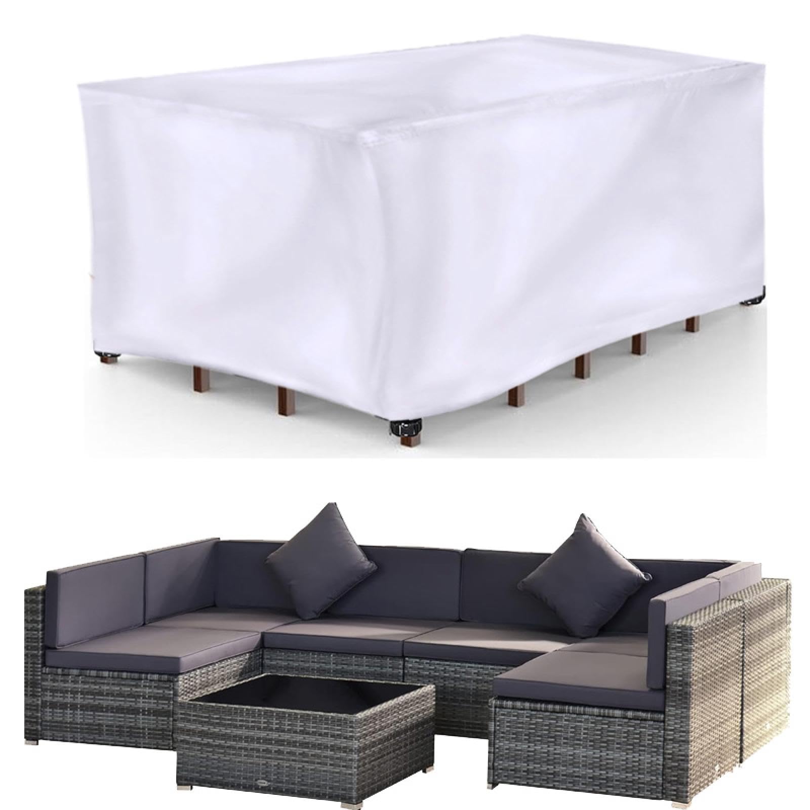 Gartenmöbel Abdeckplane 330x160x80 Cm – Wasserdicht, Winddicht, UV-beständig, Mit Klickverschlüssen
