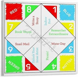 Party Challenge Cootie Catcher Template Poster (5) Canvas for Bedroom Living Room Decor 12x12inch(30x30cm) Frame-style