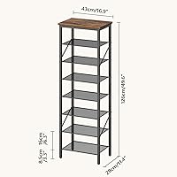 Vista 3 de Organizador de zapatos estrecho de 8 niveles, almacenamiento de zapatos alto y delgado para espacios pequeños, capacidad para 8-16 pares, estante