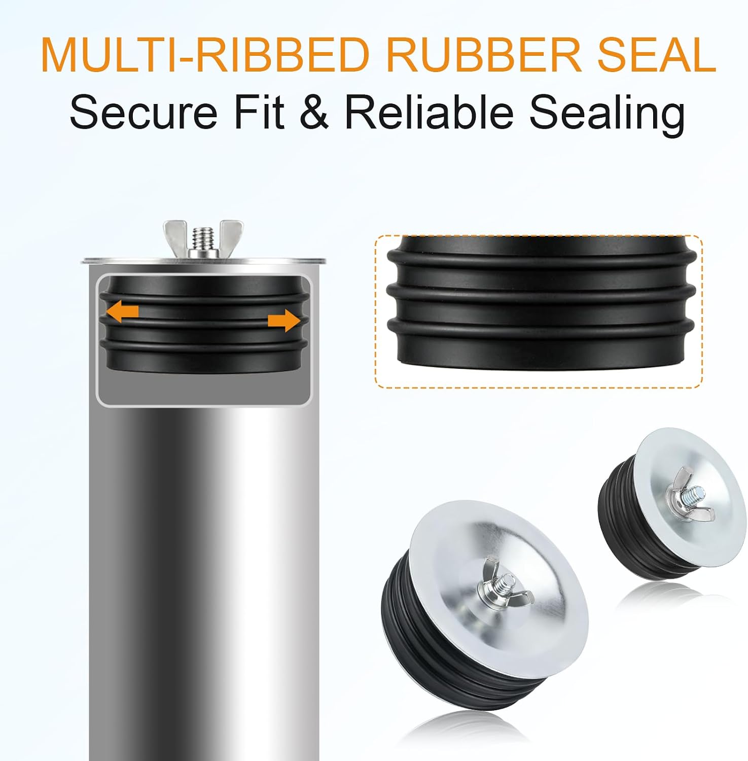 3–4 Inch Mechanical Pipe Test Plug with Wing Nut for Sewer Drain Lines