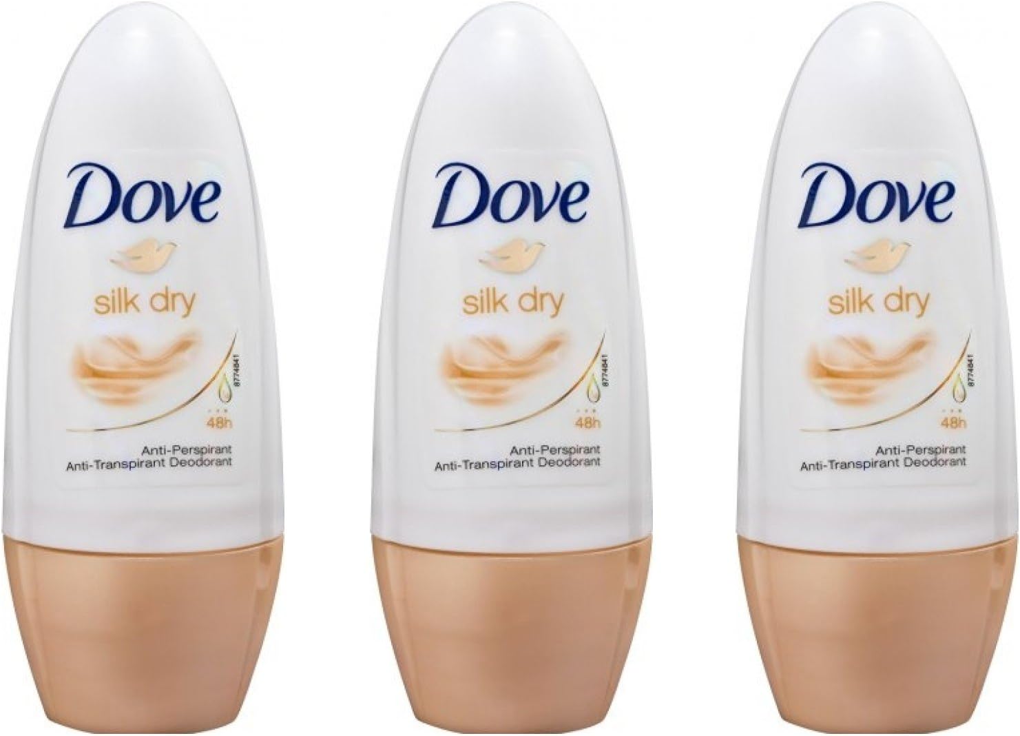 Dove Antiperspirant Deodorant Roll-On Silk Dry, 1.7 Oz Travel Size (Pack of 3)