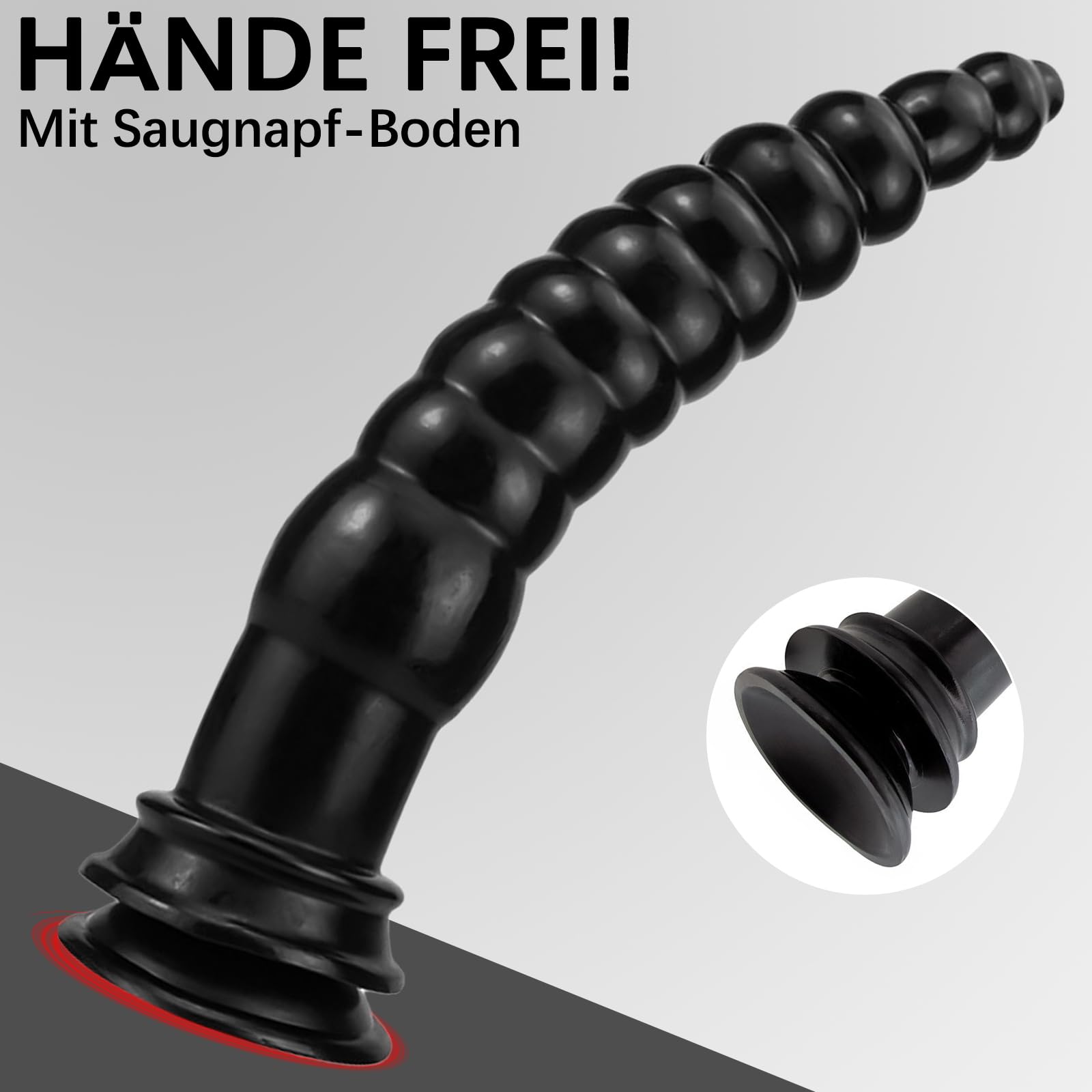 BDSMLOVE Consolador Anal XXL, consolador gigante de 32 cm, tapón anal grande, tapón anal, juguetes anales, fisting, juguete sexual, dilatador anal (Negro)
