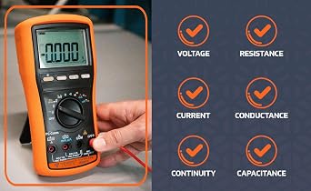 TEMPO MM810 Multimeter, Universal Digital True RMS Multi Meter, AC/DC Voltage, Current, Resistance, Frequency, Capacitance MultiMeters (Professional Grade)