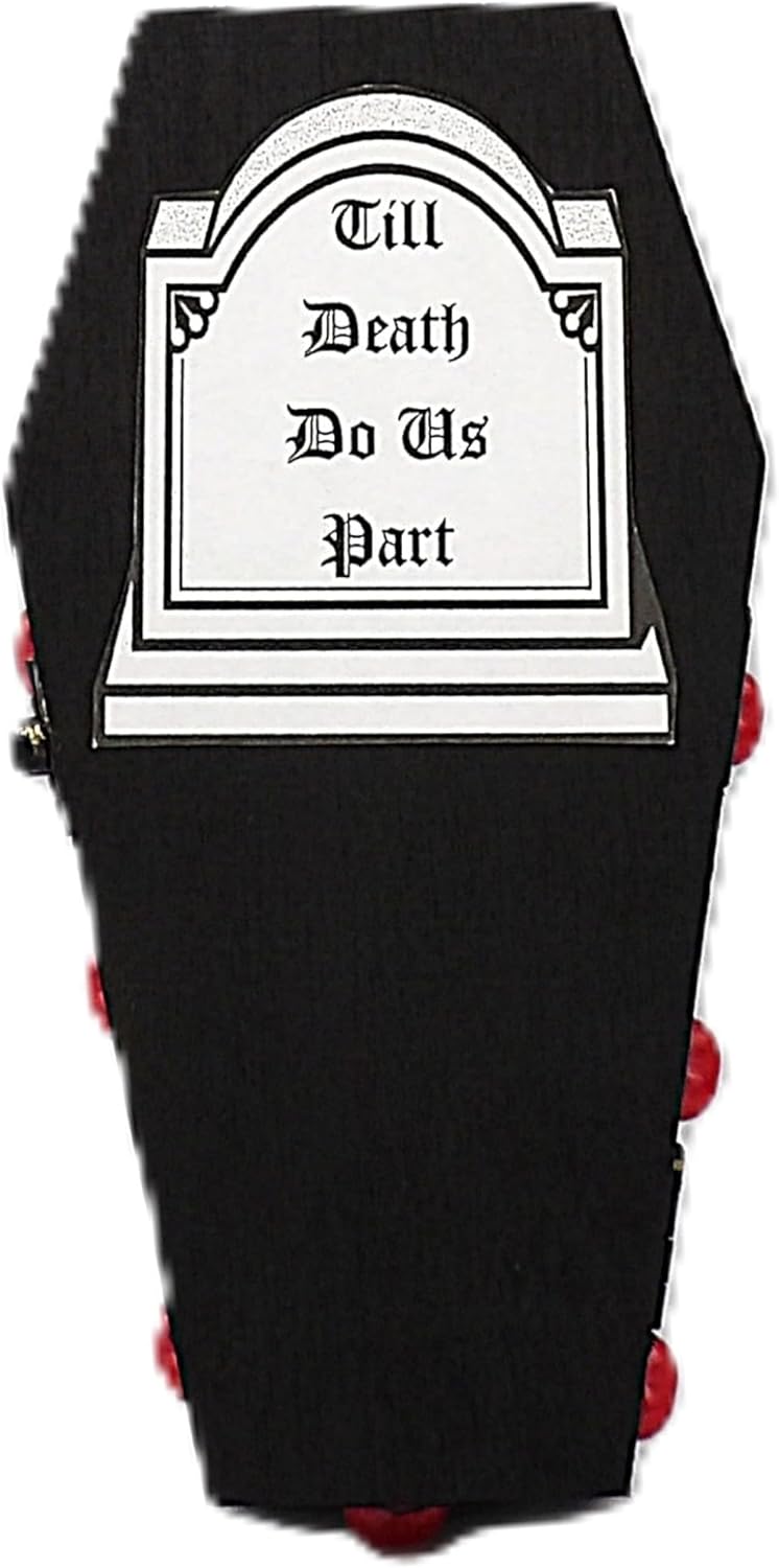 Wedding ~ Engagement Ceremony Coffin Skeleton Black Gothic Wicca Ring Bearer Pillow Wood Box