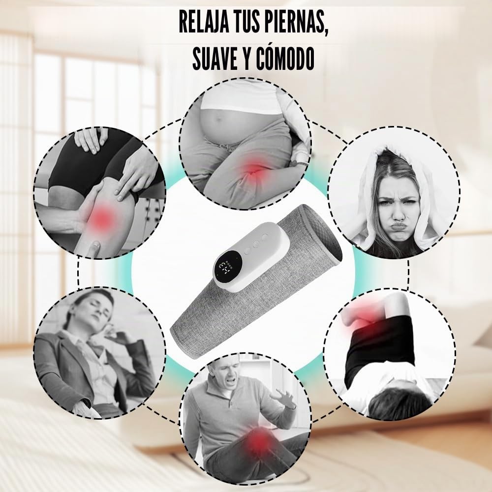 Masajeador de Pantorrillas, Inalámbrico Masajeador Pantorrillas, Piernas Recargable masajeador con 3 Modos y 3 Intensidades para Piernas Cansadas y Doloridas Muscular, Relajación Muscular