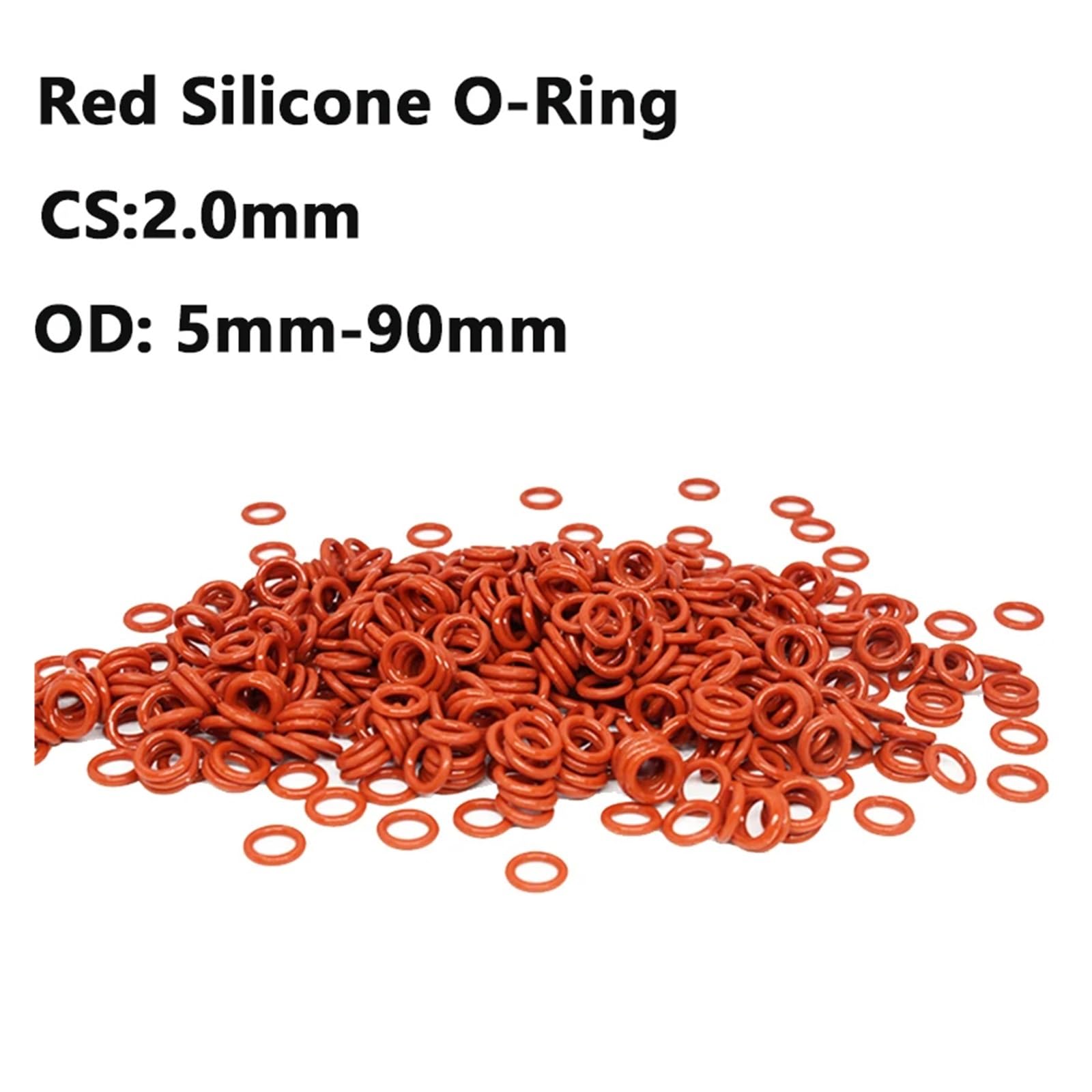 5–50 Stück 2 mm roter Silikon-O-Ring, lebensmittelecht, wasserdicht, hochtemperaturbeständig, Dichtungsring(OD 75mm CS 2mm)