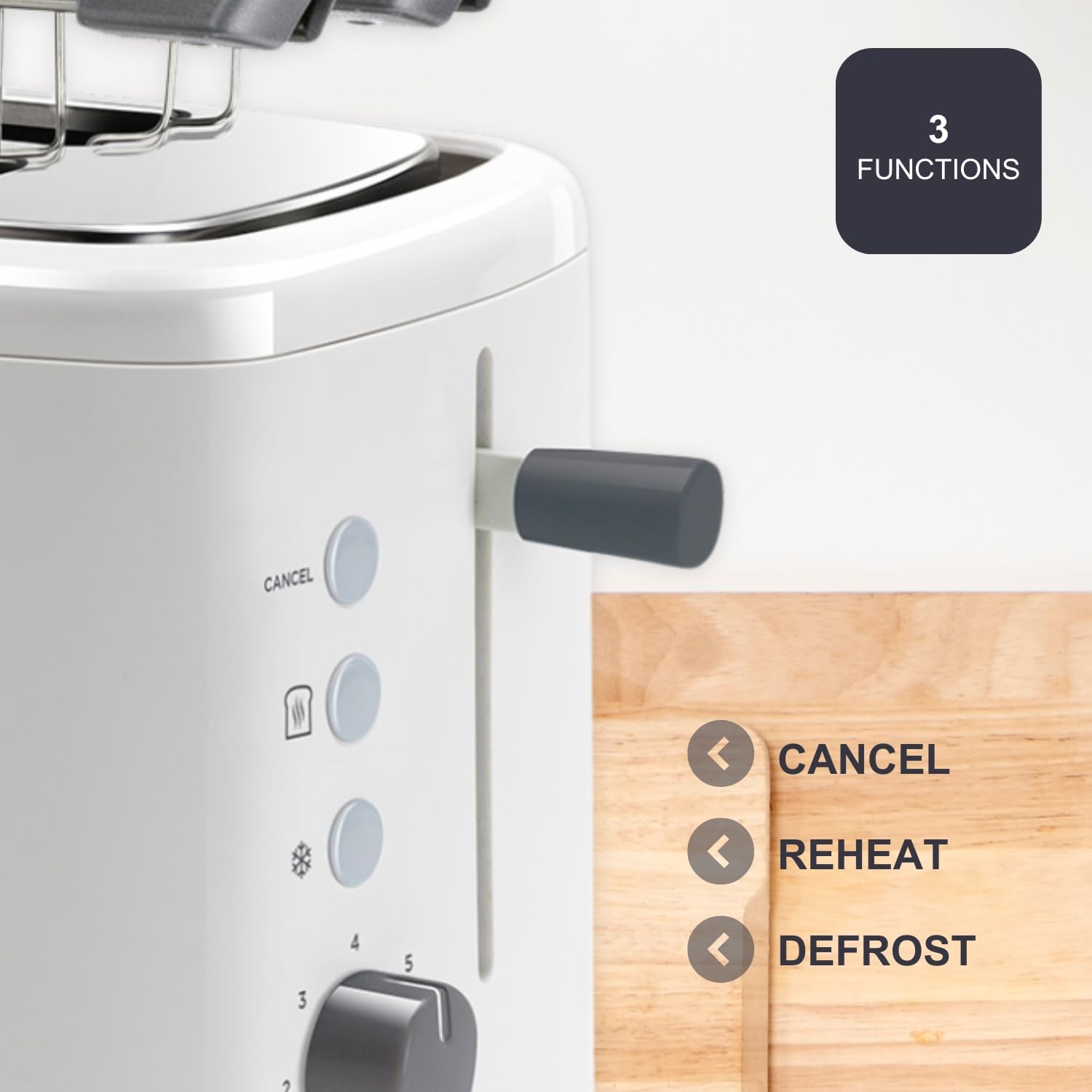 BLACK+DECKER BXTOA820E - Tostapane 820W | 2 Fessure | 3 Funzioni | 7 Livelli di Doratura | 2 Pinze per Tutti i Tipi di Pane | Funzione Stop | Vassoio Raccoglibriciole | Bianco