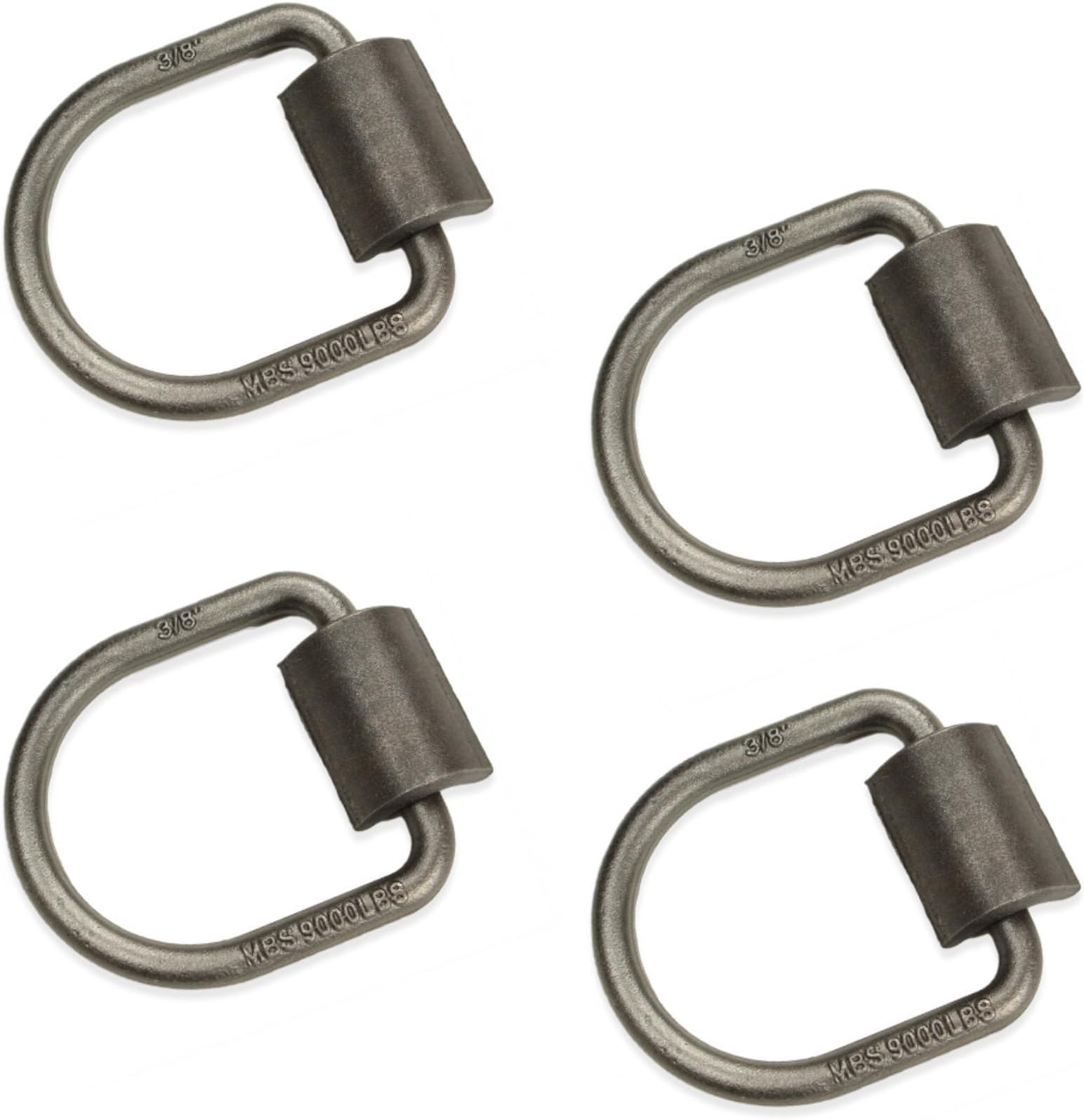 DC Cargo Weld-On D-Ring Tie-Down Anchors โ 3/8" (4 Pack) Heavy-Duty Forged Steel with 9,000 lb. ABS โ Rotating D-Rings Secure & Durable for Trailers, Trucks, Warehouses, Docks