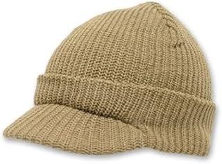 Decky Knit Jeep Watch Cap Visor Beanie (One Size, Khaki Tan)