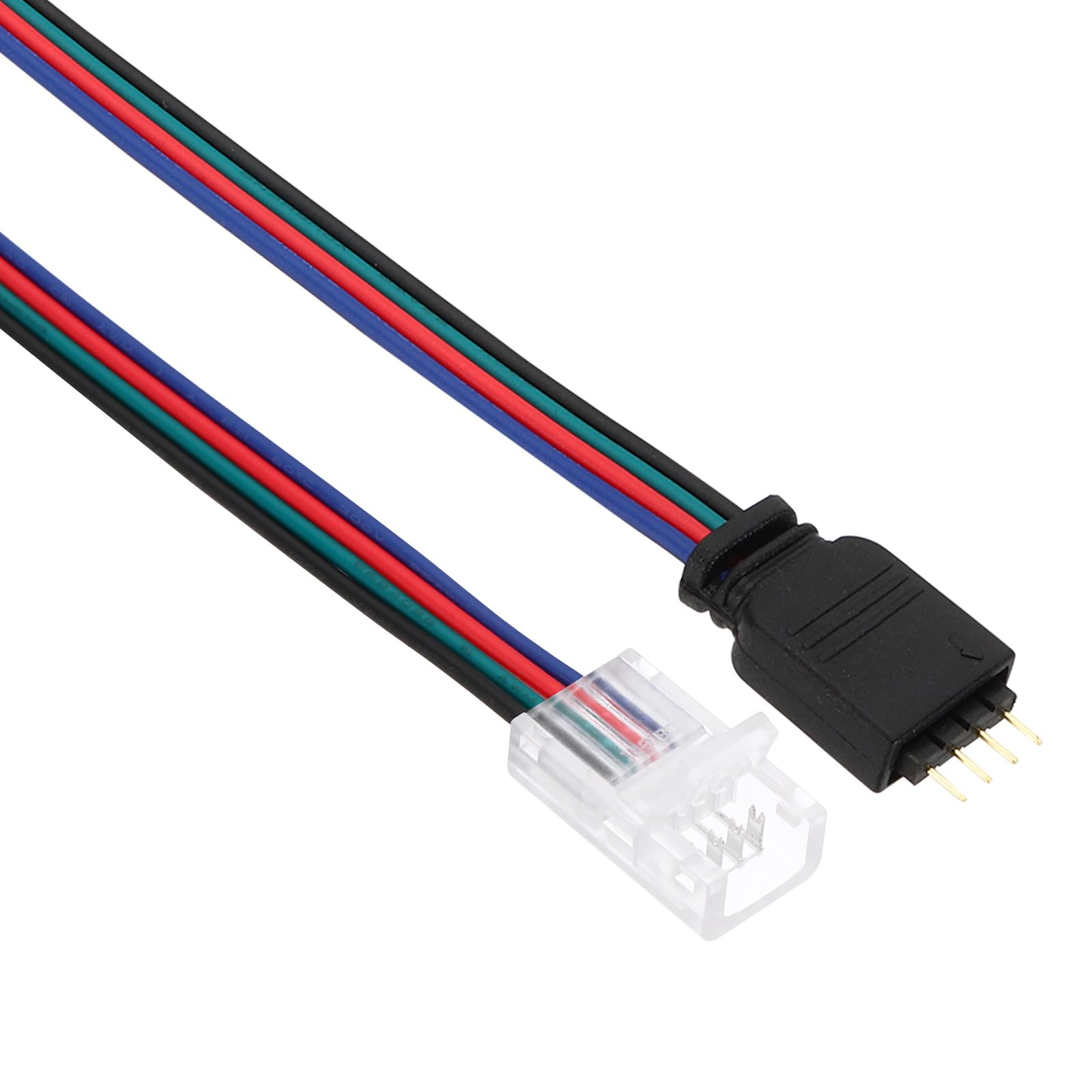 PATIKIL LED Strip Connectors 4 Pin, 10Pcs 10mm LED Connectors, Gapless Solderless Extension Snap to 4P Sheathed Plug Cable Transparent Quick Connector Adapter - Image 3