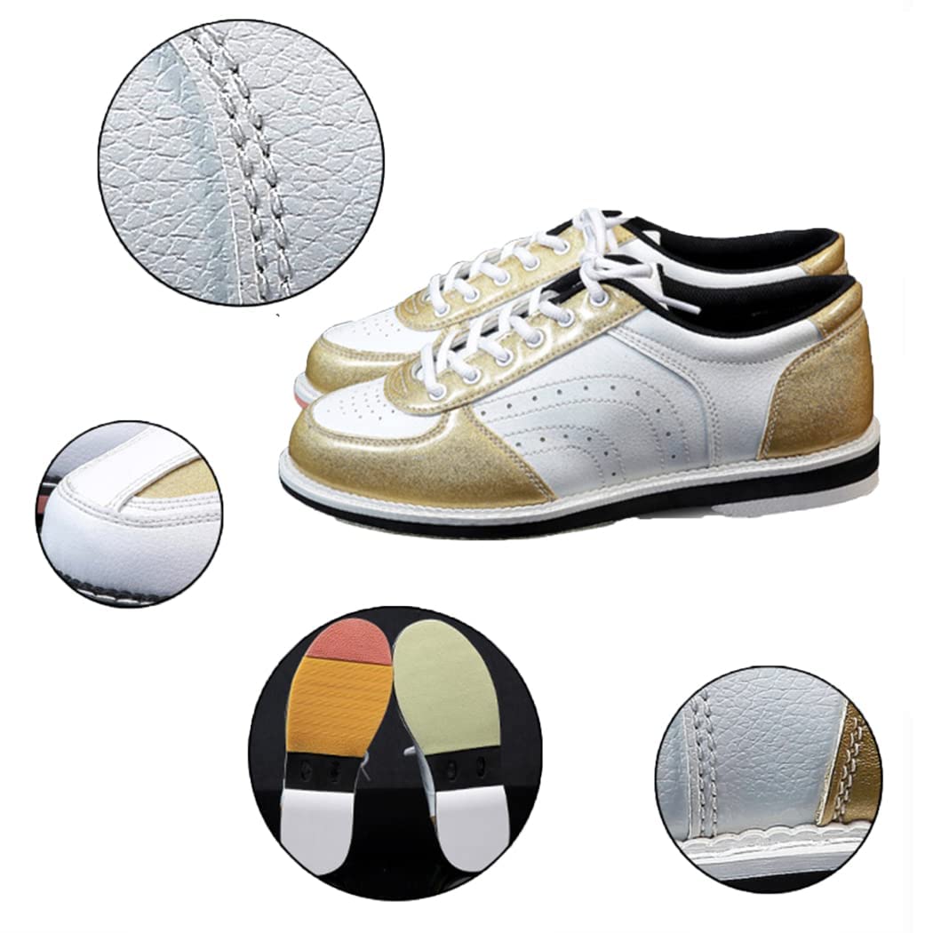 VEACAM Femmes Bowling Chaussures, Bol Chaussures Léger Bowl Formateurs Lace Up Leather Bowling Formateurs pour Les Femmes