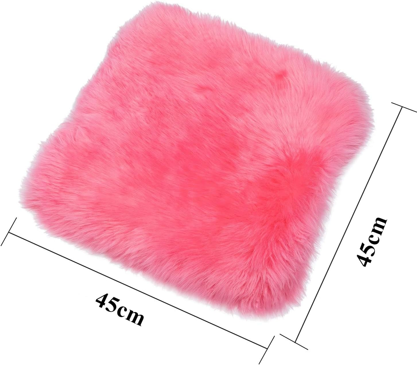 Winter Warmth: Universal Sheepskin Seat Cushion Cover - Natural Wool, for Cars, Trucks, SUVs & Vans - Cozy & Stylish Driving Companion Front Pink