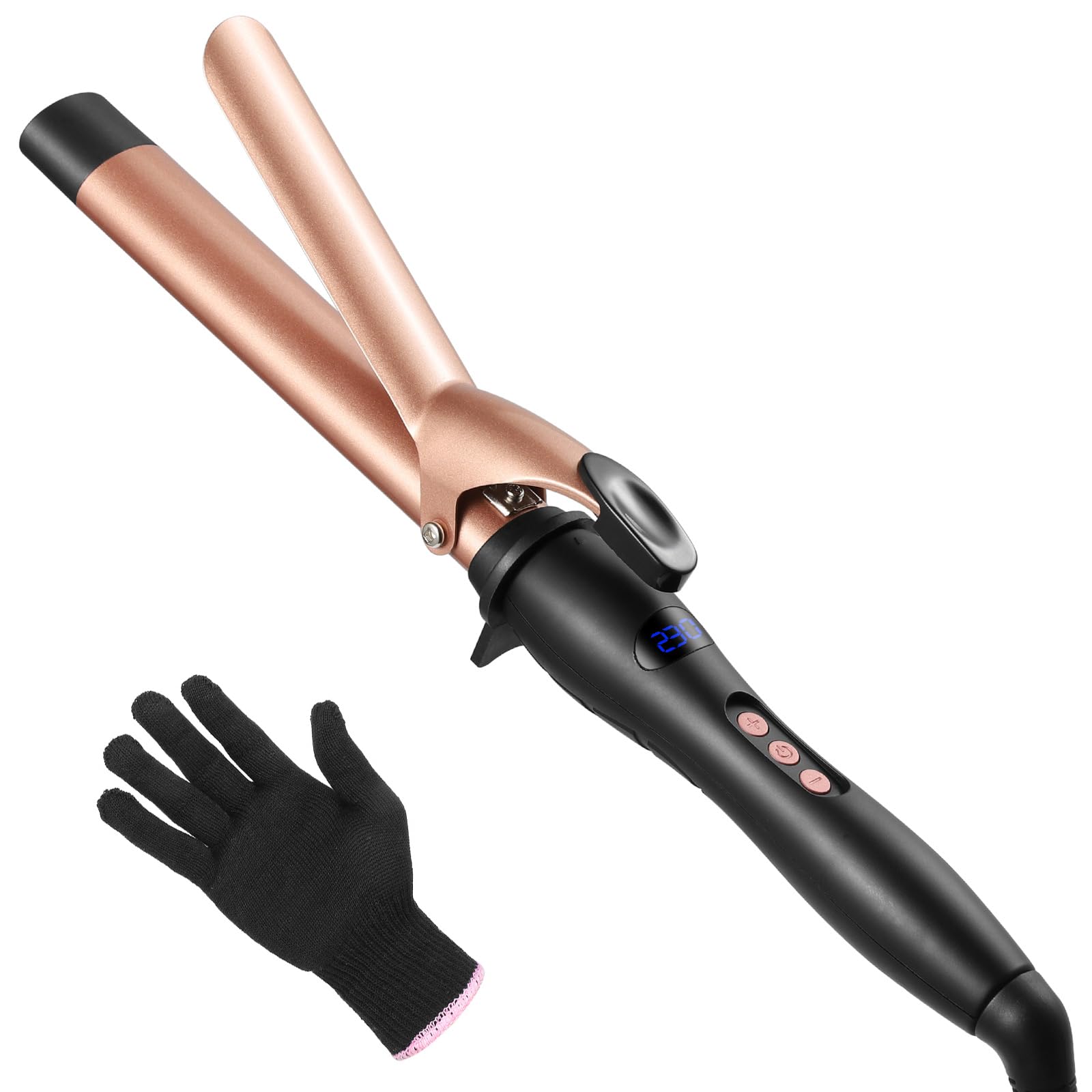Curling Iron Oval 32mm, Haglater Curling Tongs Quick Heating Hair Curler for Long Hair, Ceramic Barrel Curling Wand with Adjustable Temperature 80-230°C